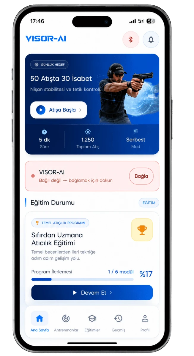 Mobile Benutzeroberfläche der VISOR App