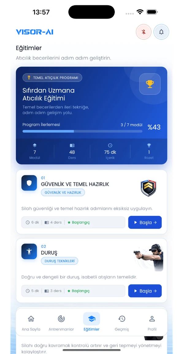 VISOR App Leistungsübersicht